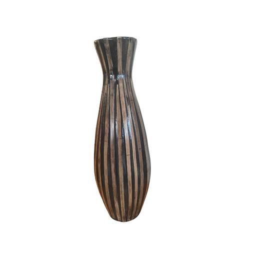 Zulu Bamboo Vase - Black & Natural